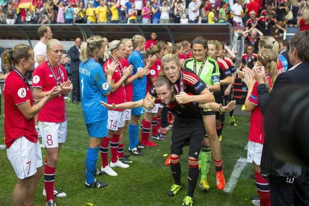 28.07.2013, Inside Friends Arena, Solna, UEFA Damen Euro, Deutschland vs Norwegen, Finale, im Bild, Germany Tyskland celebrating during UEFA Womens Euro Final Match between Germany and Norway at the Inside Friends Arena, Solna, on 2013 07 28. out of SWE EP_skyc EP_skyc