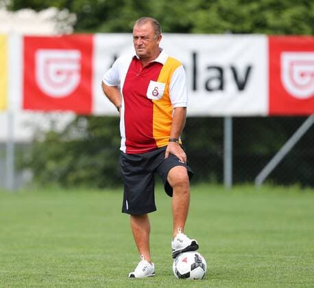 Galatasaray football team players continued to do on training in Bled, Slovenia on July 25, 2013. Pictured: Coach Fatih Terim 