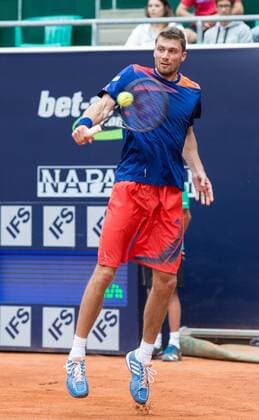 30.07.2013, Sportpark, Kitzbühel, AUT, ATP Tennis Herren World Tour, bet at home Cup 2013, Hauptrunde Einzel, im Bild Daniel Brands (GER) Daniel Brands of Germany during main round of bet at home Cup 2013 tennis tournament of the ATP Tennis Herren World Tour at the Sportpark in Kitzbühel, Austria on 2013 07 30. EP_gro