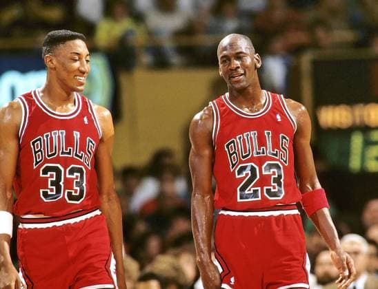 Boston, Massachusetts, U.S - Chicago Bulls Scottie Pippen and Michael Jordan 4 1990 NBA Basketball Herren USA 1990 - Scottie Pippen and Michael Jordan  - ZUMAott