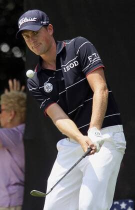 Aug. 1, 2013 - Akron, OH, USA - First-round leader Webb Simpson follows his chip to the 9th green during the opening round of the WGC-Bridgestone Invitational at Firestone Country Club in Akron, Ohio, on Thursday, August 1, 2013. Simpson carded a 6-under 64. WGC-Bridgestone Invitational - ZUMAm67