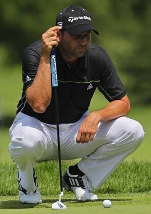 Aug. 1, 2013 - Akron, OH, USA - Sergio Garcia contemplates a putt on the 2nd hole during the opening round of the WGC-Bridgestone Invitational at Firestone Country Club in Akron, Ohio, on Thursday, August 1, 2013. WGC-Bridgestone Invitational - ZUMAm67