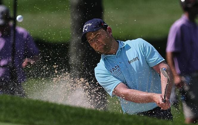 Aug. 1, 2013 - Akron, OH, USA - Brandon Grace hits a shot from a bunker on the 2nd hole during the opening round of the WGC-Bridgestone Invitational at Firestone Country Club in Akron, Ohio, on Thursday, August 1, 2013. WGC-Bridgestone Invitational - ZUMAm67