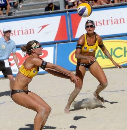 Beachvolleyball. Grand Slam. CEV. Europameisterschaft. Katrin Holtwick, Ilka Semmler (GER). Klagenfurt, 2.8.2013.
