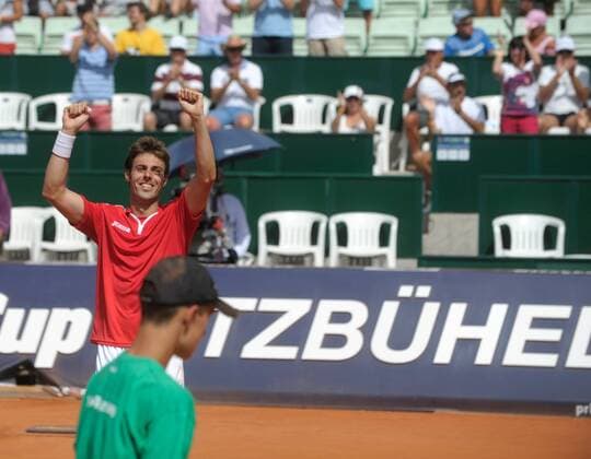 TENNIS - ATP, bet-at-home Cup 2013 KITZBÜHEL,AUSTRIA,03.AUG.13 - TENNIS - ATP Tennis Herren World Tour, bet-at-home Cup 2013, Finale. Bild zeigt den Jubel von Marcel Granollers (ESP). 