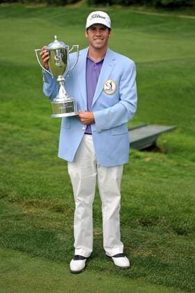 Aug. 4, 2013 - Washington County, PENNSYLVANNIA, U.S - August 4th, 2013 - Ben Martin holds up the 2013 Mylan Classic trophy after the 4th and final round of the WEB.com Tour s Mylan Classic at Southpointe Golf Club in Canonsburg, Washington County, PA. Martin finished the tournament with a 4 under par for the day and an overall total of 17 under par placing him on the top of the leader board and the winner of the 2013 Mylan Classic. Golf 2013 - Mylan Classic - Round 4 - ZUMAb31