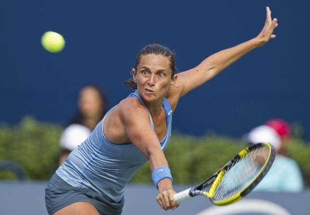 TORONTO, Aug. 5, 2013 - Roberta Vinci of Italy during the first round of women s singles at the 2013 Rogers Cup in Toronto, Canada, Aug. 5, 2013. (Xinhua Zou Zheng) (SP)CANADA-TORONTO-TENNIS-WTA-ROGERS CUP 
