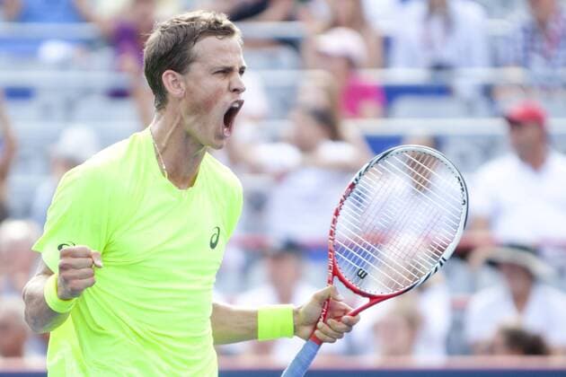 Aug. 06, 2013 - Montreal, Quebec, CAN - Vasek Pospisil (CAN) during day 2 action. Tennis 2013 - Rogers Cup - Montreal - ZUMAs30