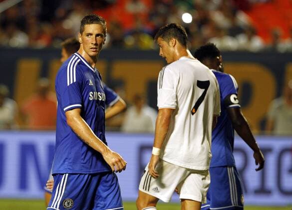 Real Madrid - Chelsea FC London. International Champions Cup. In this picture, Fernando Torres and Cristiano Ronaldo. xCHEMAxREYx 
