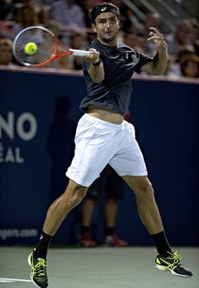 Marinko Metosevic of Australia during the quarterfinal of men s singles at the 2013 Rogers Cup in Montreal, Canada, Aug. 9, 2013. Metosevic lost the match 0-2. (Xinhua Andrew Soong) (SP)CANADA-MONTREAL-TENNIS-ROGERS CUP 