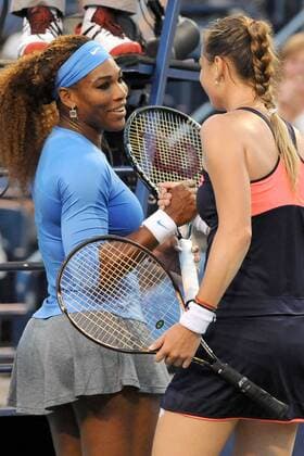 Aug. 9, 2013 - Toronto, Ontario, Canada - Toronto, Ontario, Canada, August 9, 2013. Serena Williams (USA) and Magdalena Rybarikova (SVK) in quarter final action during the WTA Tennis Damen Rogers Cup at Rexall Centre in Toronto, Ontario, Canada on August 9th. Tennis 2013: WTA Tennis Damen Rogers Cup AUG 09 - ZUMAc04