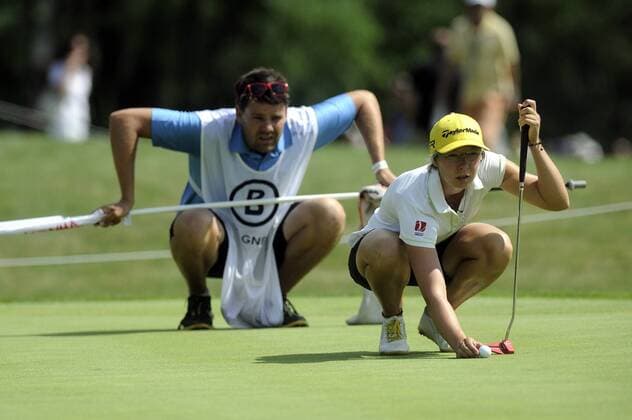 German Ann-Kathrin Lindner during the Pilsen Golf Masters 2013 women s golf tournament within the Ladies European Tour (LET) series held at the Plzen-Dysina Golf Park near Plzen, Czech Republic, Sunday, Aug. 11, 2013. Lindner won the tournament. (CTKxPhoto PetrxEret) CTKPhotoP201308110364101  ert 6