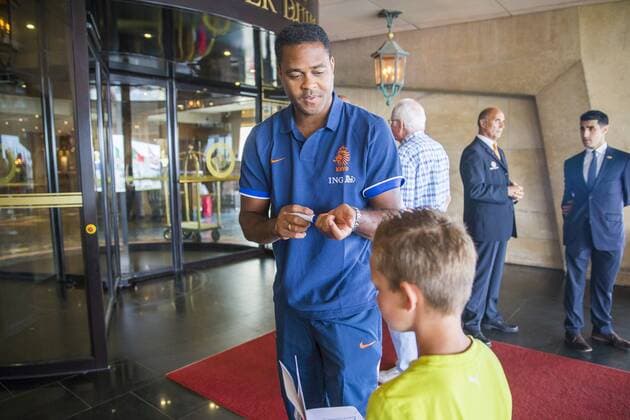 assistant training Patrick Kluivert of Holland during the arrival of the Dutch National team on August 12, 2013 at Grand Hote Huis ter Duin at Noordwijk, The Netherlands. Arrival Dutch team in Noordwijk Friendly 2013 2014 xVIxLaurensxLindhoutxIVx 1720830