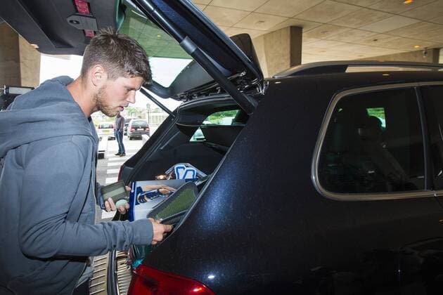 Klaas-Jan Huntelaar of Holland during the arrival of the Dutch National team on August 12, 2013 at Grand Hote Huis ter Duin at Noordwijk, The Netherlands. Arrival Dutch team in Noordwijk Friendly 2013 2014 xVIxLaurensxLindhoutxIVx 1720834