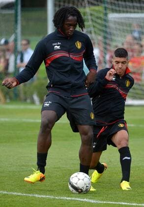 Romelu Lukaku - Zakaria Bakkali FOOTBALL : Training - Belgium - 12 08 2013 PhotoNews Panoramic 