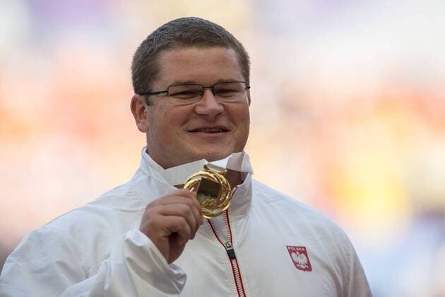 Leichtathletik WM in Moskau - Siegerehrung Hammerwerfen - Weltmeister Pawel Fajdek  20130813-CSRJ0627