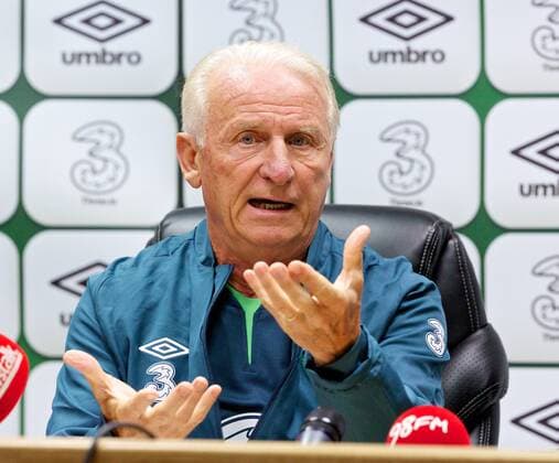 PROPAGANDA20130813 Football - soccer: friendly international match, Wales - Republic of Ireland, Republic of Ireland s head coach Giovanni Trapattoni during a press conference at the Cardiff City Stadium ahead of the International Friendly match against Wales. (Hinweis: Verwendung nur in Deutschland, Österreich oder Schweiz - only Germany, Austria and Switzerland) xHOCHxZWEIx xPropagandax 