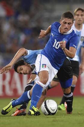 Marco Verratti Italia, Erik Lamela Argentina - Fussball - Freundschaftsspiel - Italien vs. Argentinien - in Rom, Italien - andreaxstaccioli