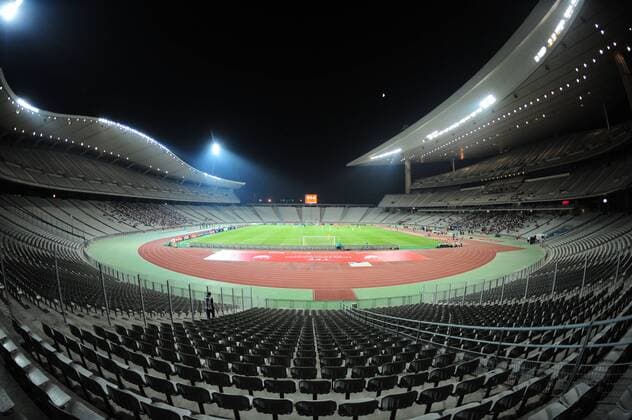 Friendly match at Olympic Stadium in Istanbul Turkey. General view of Istanbul Olympic stadium. 
