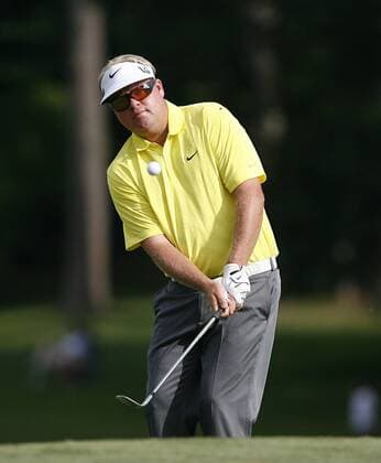 Aug. 16, 2013 - Greensboro, North Carolina, U.S - CARL PETTERSON chips in the ball during the second round of the 2013 Wyndham Championship at Sedgefield Country Club. Golf 2013 - Wyndham Championship  - ZUMAh10