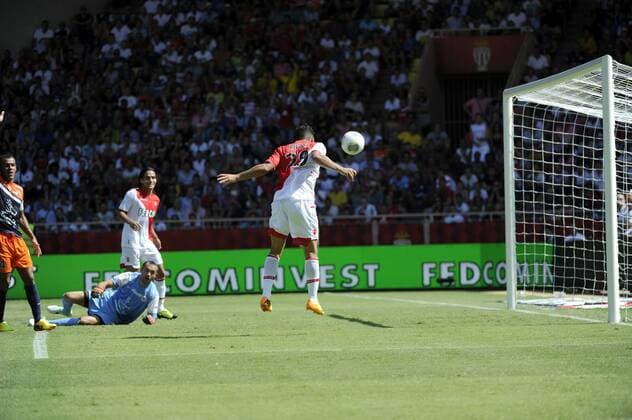 Emmanuel Riviere (ASM) FOOTBALL: AS Monaco - HSC Montpellier - Ligue 1 - 18 08 2013 xFranckPennantx 
