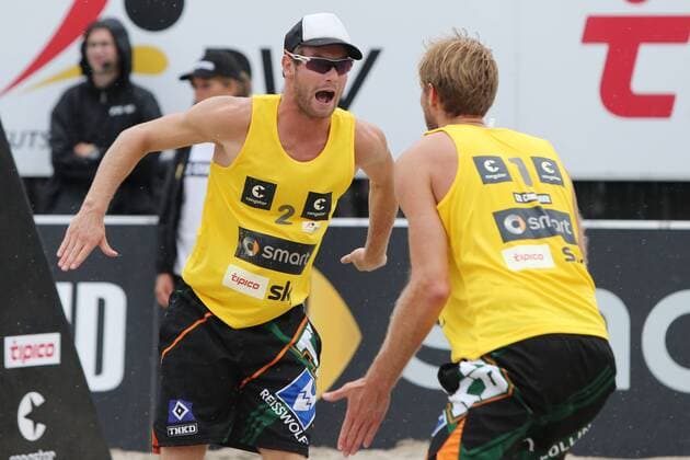 Beachvolleyball: smart beach tour super cup Kühlungsborn 2013, Supercup - super cup, Sebastian Dollinger und Stefan Windscheif, xHOCHxZWEIx xMaltexChristiansx