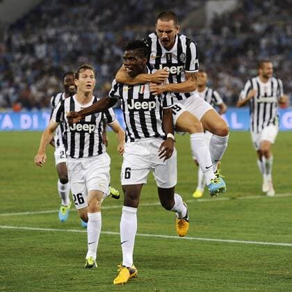 Db Roma 18 08 2013 - Supercoppa Italiana Juventus-Lazio foto Daniele Buffa Image Sport nella foto: esultanza gol Paul Pogba 