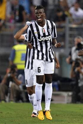 Esultanza di Paul Pogba Juventus dopo il gol 1-0 Goal celebration Roma 18 8 2013 Stadio Olimpico Football Calcio Supercoppa Italiana Juventus Vs Lazio Foto Andrea Staccioli Insidefoto andreaxstaccioli