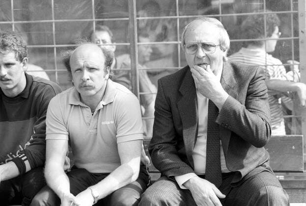 Präsident und Trainer Jean Löring (re.) und Co Trainer Dieter Epstein (beide SC Fortuna Köln)