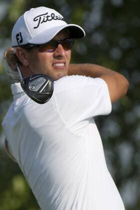 Aug. 21, 2013 - Jersey City, New Jersey, U.S - August 21, 2013: Adam Scott (AUS) hits a driver during The Barclays Fed Ex Pro-Am at Liberty National Golf Course in Jersey City, NJ. Kostas Lymperopoulos csm GOLF 2013: The Barclays Fed Ex Championship AUG 21 - ZUMAc04