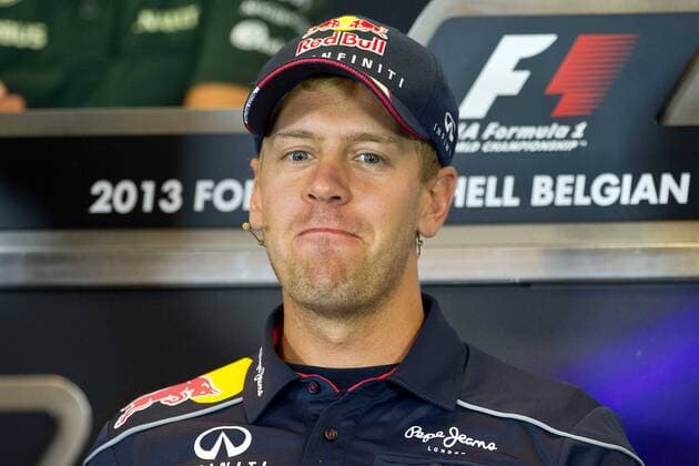Sebastian VETTEL (GER), Red Bull, entschlossen, Entschlossenheit; Pressekonferenz am 22.08.2013 Formel 1, Grosser Preis von Belgien in Spa Francorchamps vom 22.08. - 25.08.2013, Saison 2013,