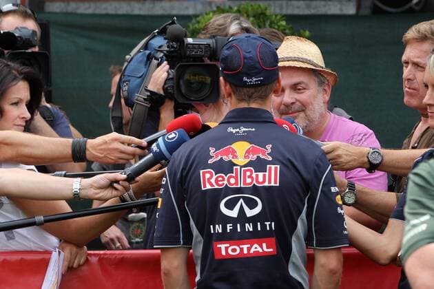 Motorsports: FIA Formula One World Championship 2013, Grand Prix of Belgium, 1 Sebastian Vettel (GER, Infiniti Red Bull Racing), xHOCHxZWEIx