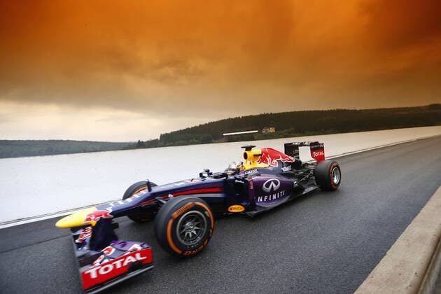 Motorsports: FIA Formula One World Championship 2013, Grand Prix of Belgium, 1 Sebastian Vettel (GER, Infiniti Red Bull Racing), xHOCHxZWEIx