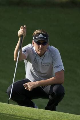 Aug. 23, 2013 - Jersey City, New Jersey, U.S - August 23, 2013: Ian Poulter (ENG) studies the green before he putts during the continuation of the first round of The Barclays Fed Ex Championship at Liberty National Golf Course in Jersey City, NJ. Kostas Lymperopoulos csm GOLF 2013: The Barclays Fed Ex Championship AUG 23 - ZUMAc04