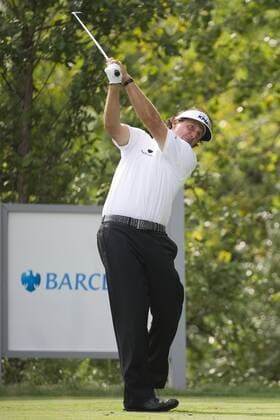 Aug. 23, 2013 - Jersey City, New Jersey, U.S - August 23, 2013: Phil Mickelson (USA) tees-off during the continuation of the first round of The Barclays Fed Ex Championship at Liberty National Golf Course in Jersey City, NJ. Kostas Lymperopoulos csm GOLF 2013: The Barclays Fed Ex Championship AUG 23 - ZUMAc04