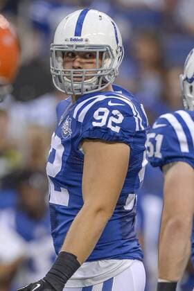 August 24, 2013: Indianapolis Colts defensive end Bjoern Werner (92) during the 2013 NFL American Football Herren USA preseason game between the Indianapolis Colts and the Cleveland Browns at Lucas Oil Stadium in Indianapolis, IN. NFL American Football Herren USA AUG 24 Preseason - Browns at Colts Icon082413083 EDITORIAL USE ONLY