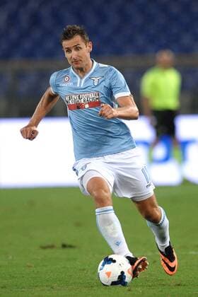 Miroslav Klose Lazio : we love football, we fight racism. Roma 25 08 2013 Stadio Olimpico Football Calcio 2013 2014 Serie A Lazio vs Udinese AntoniettaxBaldassarre
