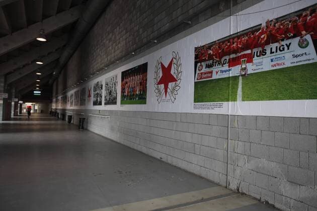 Soccer Stadium Eden in Prague, Czech Republic ahead of the Supercup match on August 30, 2013. Photograph of Slavia Prague, Slavia star. (CTKxPhoto KrystofxKriz) CTKPhotoF201308300847701 