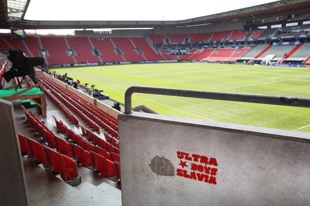 Soccer Stadium Eden in Prague, Czech Republic ahead of the Supercup match on August 30, 2013. Ultra Boys Slavia. (CTKxPhoto KrystofxKriz) CTKPhotoF201308300942501 