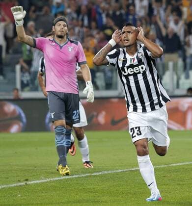 Arturo Vidal Juventus, Goal Celebration, Torino Serie A, Juventus Turin - Lazio Rom MarcoxBertorello