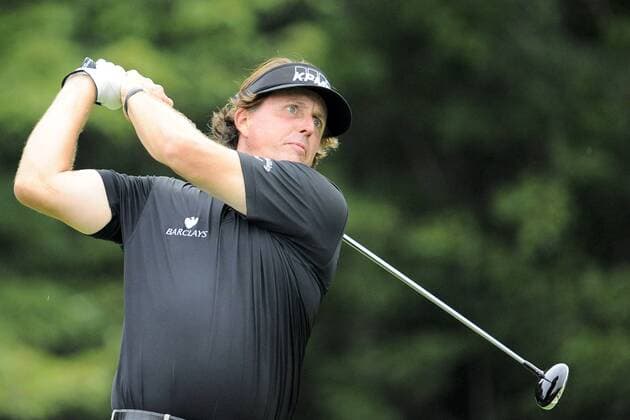 Aug. 31, 2013 - Norton, Massachusetts, USA - August 31, 2013 - Norton, Massachusetts, U.S. - Phil Mickelson watches his ball from the 14th tee during the second round of the Deutsche Bank Championship, FedEx Cup playoffs held at the Tournament Players Club in Norton Massachusetts. Eric Canha CSM PGA Golf Herren 2013: Deutsche Bank Championship Round 2 AUG 31 - ZUMAc04