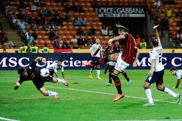 Db Milano 01 09 2013 - campionato di calcio serie A AC Mailand vs Cagliari Calcio: Tor Philippe Mexes 