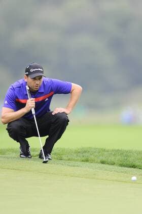 Sept. 1, 2013 - Norton, Massachusetts, USA - September 1, 2013 - Norton, Massachusetts, U.S. - Sergio Garcia reads the 7th green before putting during the third round of the Deutsche Bank Championship, FedEx Cup playoffs held at the Tournament Players Club in Norton Massachusetts. Eric Canha CSM PGA Golf Herren 2013: Deutsche Bank Championship SEP 01 - ZUMAc04