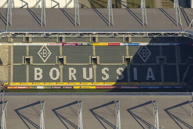 Borussia-Park, Stadion von Borussia Mönchengladbach, Bundesliga Fußball, Mönchengladbach, Niederrhein, Nordrhein-Westfalen, Deutschland, Europa !ACHTUNGxMINDESTHONORARx60xEURO!