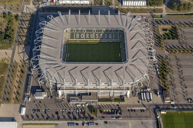 Borussia-Park, Stadion von Borussia Mönchengladbach, Bundesliga Fußball, Mönchengladbach, Niederrhein, Nordrhein-Westfalen, Deutschland, Europa !ACHTUNGxMINDESTHONORARx60xEURO!