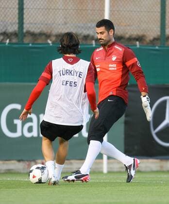 Turkey National football team players training in Istanbul on September 02, 2013. Pictured: Goalkeeper Volken Demirel. 