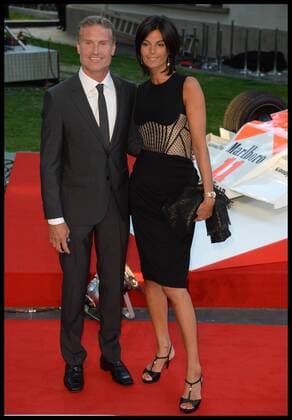 Rush - UK film premiere. David Coulthard and wife Karen Minier during the Rush - UK film premiere, Odeon, London, United Kingdom. Monday, 2nd September 2013. Picture by AndrewxParsons i-Images AndrewxParsonsx xi-Images  IIM-0376-0088