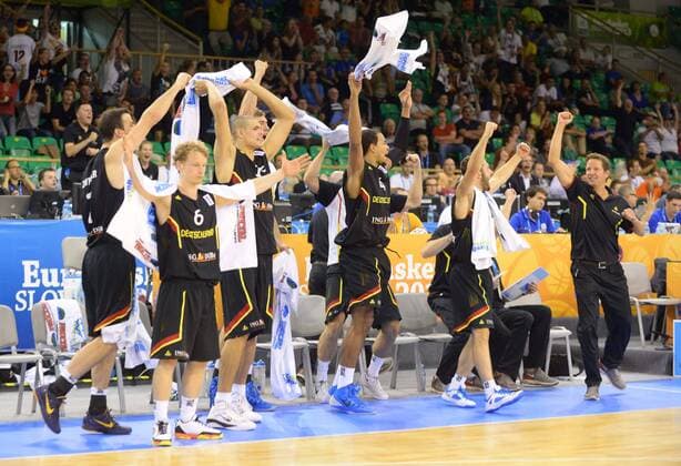 Basketball Ljubljana 04.09.2013 Eurobasket 2013 Europameisterschaften der Herren Frankreich (FRA) - Deutschland (GER) Jubel Deutschland
