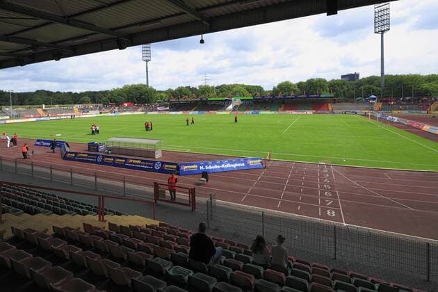 Fußball, Stadiongeschichte Rot-Weiß Oberhausen Sport, Fussball, Stadion Niederrhein in Oberhausen, Stadionansicht, Regionalliga West, 2013 2014, Rot Weiß Oberhausen