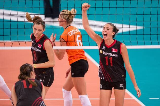 Volleyball, Europameisterschaft 2013, Niederlande vs. Türkei Türkei 06.09.13, Gerry-Weber-Stadion, Halle Westfalen Jubel Naz Aydemir ( 11 TUR)